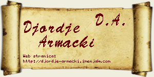 Đorđe Armacki vizit kartica